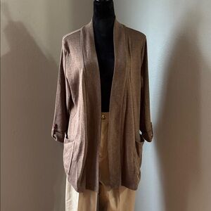 Kim Rogers Chocolate Open Front Cardigan